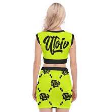 Load image into Gallery viewer, UTO IV Women's Collarless V Collar Vest Skirt Suit