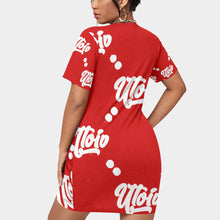 Load image into Gallery viewer, UTO IV Women’s Stacked Hem Dress With Short Sleeve(Plus Size)