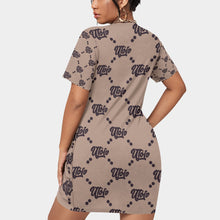 Load image into Gallery viewer, UTO IV Women’s Stacked Hem Dress With Short Sleeve(Plus Size)