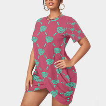 Load image into Gallery viewer, UTO IV Women’s Stacked Hem Dress With Short Sleeve(Plus Size)