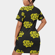 Load image into Gallery viewer, UTO IV Women’s Stacked Hem Dress With Short Sleeve(Plus Size)