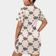 Load image into Gallery viewer, UTO IV Women’s Stacked Hem Dress With Short Sleeve(Plus Size)