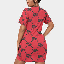 Load image into Gallery viewer, UTO IV Women’s Stacked Hem Dress With Short Sleeve(Plus Size)
