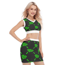 Load image into Gallery viewer, UTO IV "Superb Bird" Women's Collarless V Collar Vest Skirt Suit