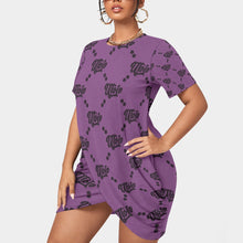 Load image into Gallery viewer, UTO IV Women’s Stacked Hem Dress With Short Sleeve(Plus Size)