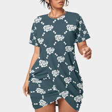 Load image into Gallery viewer, UTO IV Women’s Stacked Hem Dress With Short Sleeve(Plus Size)