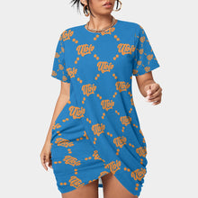 Load image into Gallery viewer, UTO IV Women’s Stacked Hem Dress With Short Sleeve(Plus Size)