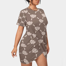 Load image into Gallery viewer, UTO IV Women’s Stacked Hem Dress With Short Sleeve(Plus Size)
