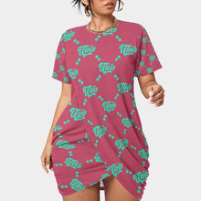 Load image into Gallery viewer, UTO IV Women’s Stacked Hem Dress With Short Sleeve(Plus Size)