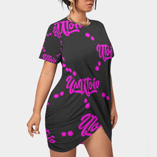Load image into Gallery viewer, UTO IV Women’s Stacked Hem Dress With Short Sleeve(Plus Size)