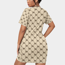 Load image into Gallery viewer, UTO IV Women’s Stacked Hem Dress With Short Sleeve(Plus Size)