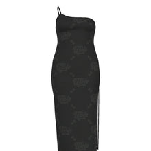 Load image into Gallery viewer, UTO IV "Midnight" Women's Oblique-Shoulder Exposure Dress With Side Split (Plus Size)
