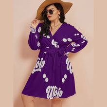 Load image into Gallery viewer, UTO IV Women&#39;s V-neck Dress With Waistband (Plus Size)
