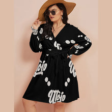 Load image into Gallery viewer, UTO IV Women&#39;s V-neck Dress With Waistband (Plus Size)
