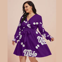Load image into Gallery viewer, UTO IV Women&#39;s V-neck Dress With Waistband (Plus Size)

