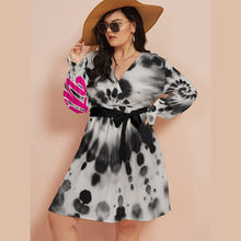 Load image into Gallery viewer, UTO IV Women&#39;s V-neck Dress With Waistband (Plus Size)
