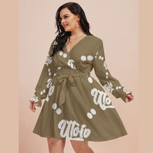 Load image into Gallery viewer, UTO IV Women&#39;s V-neck Dress With Waistband (Plus Size)
