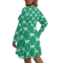 Load image into Gallery viewer, UTO IV Women&#39;s V-neck Long Sleeve Dress(Plus Size)
