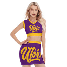 Load image into Gallery viewer, UTO IV Women's Collarless V Collar Vest Skirt Suit
