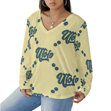 Load image into Gallery viewer, UTO IV Women&#39;s V-neck T-shirt With Curved Hem(Plus Size)
