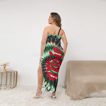 Load image into Gallery viewer, UTO IV Women&#39;s Oblique-Shoulder Exposure Dress With Side Split (Plus Size)
