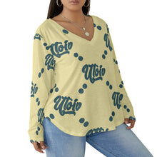 Load image into Gallery viewer, UTO IV Women&#39;s V-neck T-shirt With Curved Hem(Plus Size)
