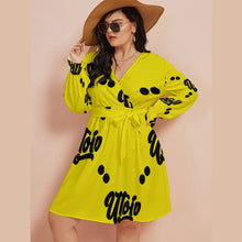 Load image into Gallery viewer, UTO IV Women&#39;s V-neck Dress With Waistband (Plus Size)
