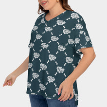 Load image into Gallery viewer, UTO IV Women&#39;s Drop-shoulder Short Sleeve T-shirt With Sleeve Loops(Plus Size)
