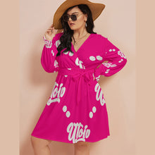Load image into Gallery viewer, UTO IV Women&#39;s V-neck Dress With Waistband (Plus Size)
