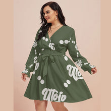 Load image into Gallery viewer, UTO IV Women&#39;s V-neck Dress With Waistband (Plus Size)
