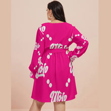 Load image into Gallery viewer, UTO IV Women&#39;s V-neck Dress With Waistband (Plus Size)
