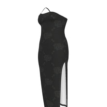 Load image into Gallery viewer, UTO IV "Midnight" Women's Oblique-Shoulder Exposure Dress With Side Split (Plus Size)
