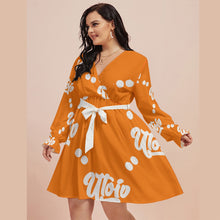 Load image into Gallery viewer, UTO IV Women&#39;s V-neck Dress With Waistband (Plus Size)
