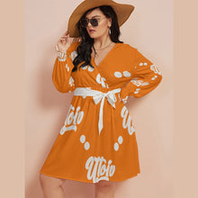 Load image into Gallery viewer, UTO IV Women&#39;s V-neck Dress With Waistband (Plus Size)
