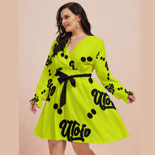 Load image into Gallery viewer, UTO IV Women&#39;s V-neck Dress With Waistband (Plus Size)
