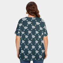 Load image into Gallery viewer, UTO IV Women&#39;s Drop-shoulder Short Sleeve T-shirt With Sleeve Loops(Plus Size)
