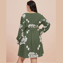 Load image into Gallery viewer, UTO IV Women&#39;s V-neck Dress With Waistband (Plus Size)
