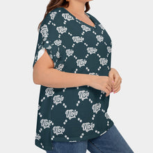 Load image into Gallery viewer, UTO IV Women&#39;s Drop-shoulder Short Sleeve T-shirt With Sleeve Loops(Plus Size)
