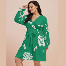 Load image into Gallery viewer, UTO IV Women&#39;s V-neck Dress With Waistband (Plus Size)
