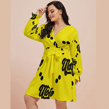 Load image into Gallery viewer, UTO IV Women&#39;s V-neck Dress With Waistband (Plus Size)

