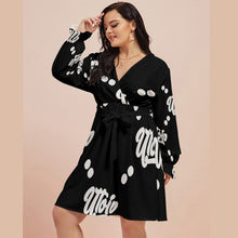 Load image into Gallery viewer, UTO IV Women&#39;s V-neck Dress With Waistband (Plus Size)
