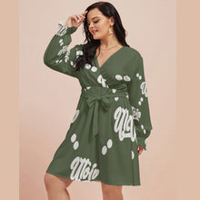 Load image into Gallery viewer, UTO IV Women&#39;s V-neck Dress With Waistband (Plus Size)
