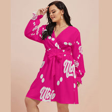 Load image into Gallery viewer, UTO IV Women&#39;s V-neck Dress With Waistband (Plus Size)
