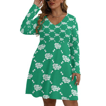 Load image into Gallery viewer, UTO IV Women&#39;s V-neck Long Sleeve Dress(Plus Size)
