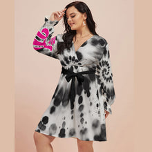 Load image into Gallery viewer, UTO IV Women&#39;s V-neck Dress With Waistband (Plus Size)
