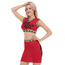 Load image into Gallery viewer, UTO IV Women's Collarless V Collar Vest Skirt Suit

