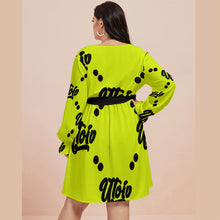 Load image into Gallery viewer, UTO IV Women&#39;s V-neck Dress With Waistband (Plus Size)

