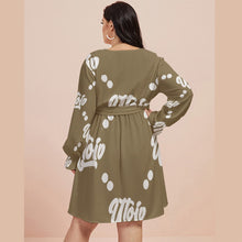 Load image into Gallery viewer, UTO IV Women&#39;s V-neck Dress With Waistband (Plus Size)
