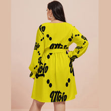 Load image into Gallery viewer, UTO IV Women&#39;s V-neck Dress With Waistband (Plus Size)
