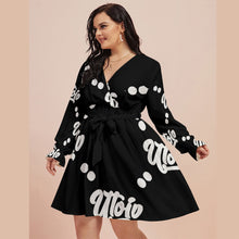 Load image into Gallery viewer, UTO IV Women&#39;s V-neck Dress With Waistband (Plus Size)
